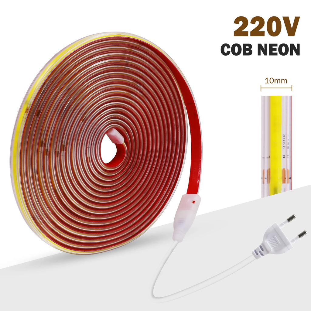 AC COB Strip Waterproof 10cm Cut Home Decor Flexible Ribbon Rope