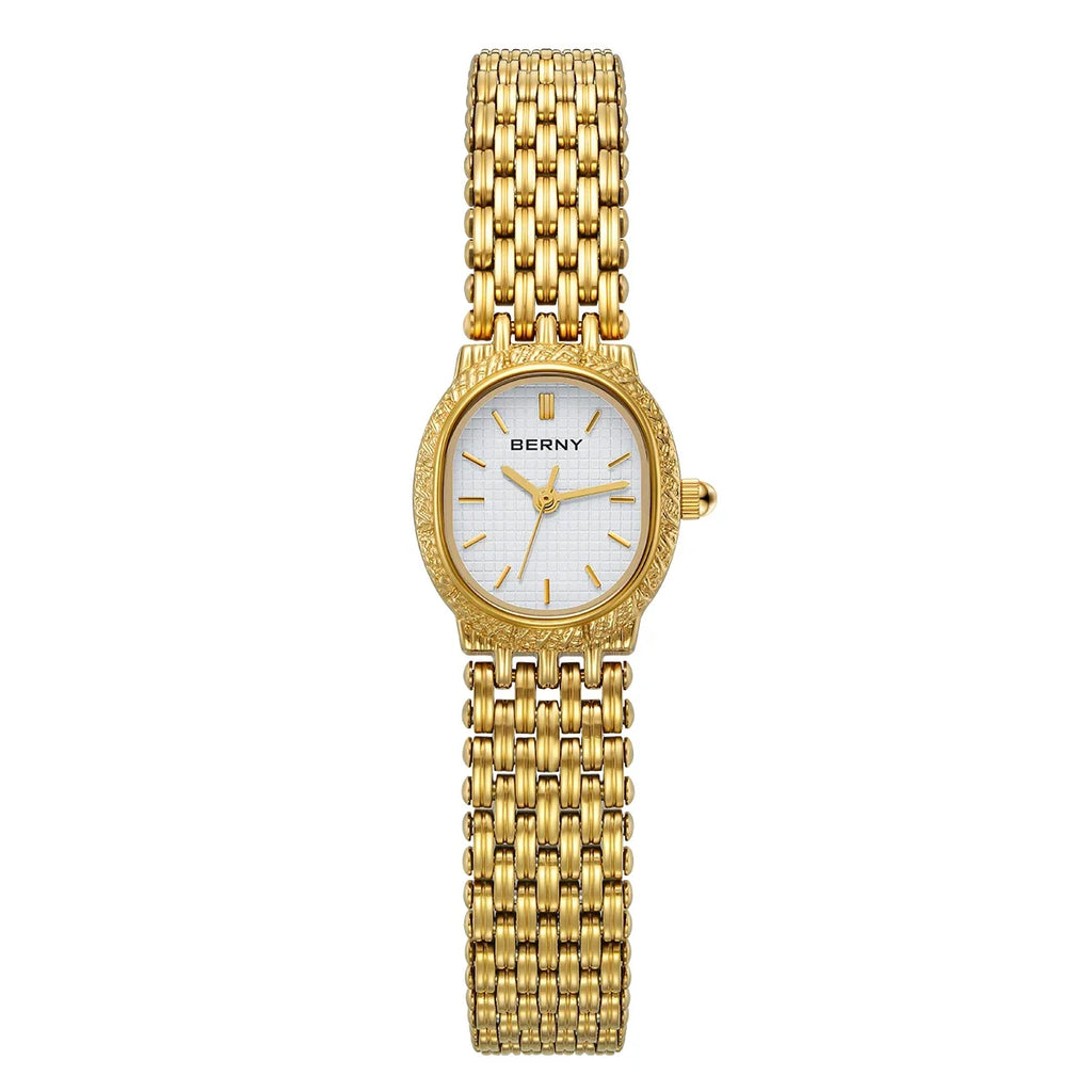 BERNY Golden Women Wristwatch Small Dial Ladies Gold Watch