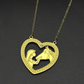Girl Princess Horse Heart Chain For Women Men Stainless Steel Gold Color Pony Love Animal Fashion Pendant Necklace Jewelry Gifts