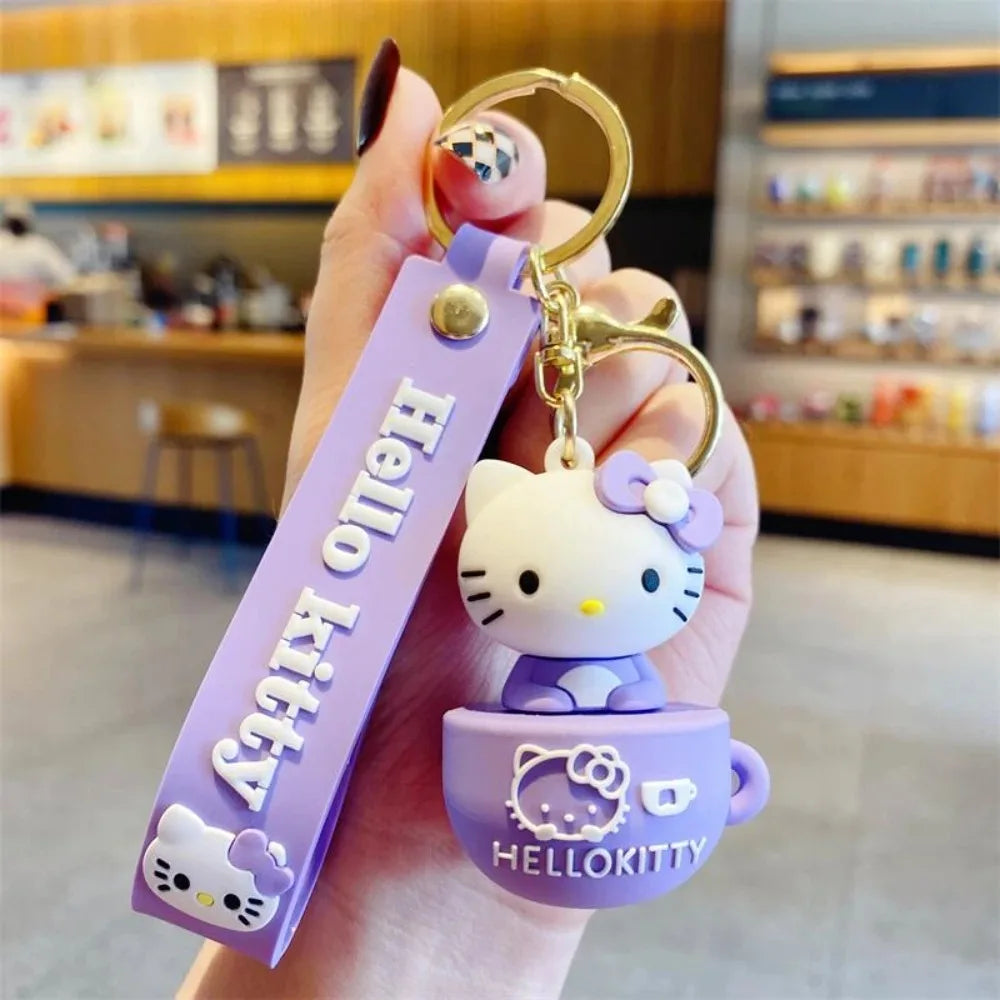 MINISO Cute Cartoon KT Keychain Girl Schoolbag Shoulder Bag Car Keyring Kid Children Kawaii Gift Festival gifts Festival gifts