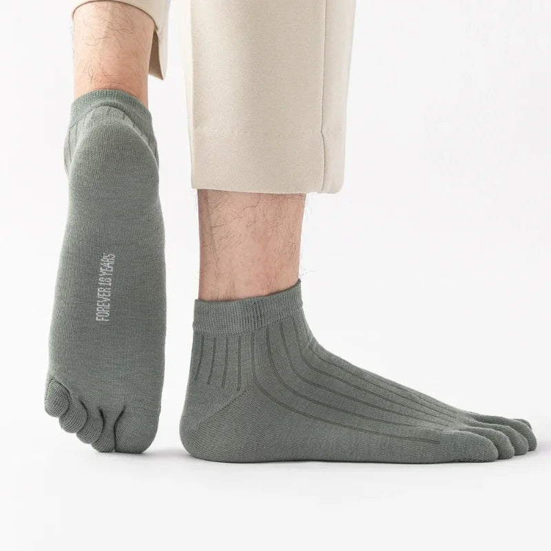 1/3/5 Pairs Mens Five Finger Socks Breathable Ankle Short Socks Thin Cotton Toe Socks with Separate Fingers Fashion Sports Socks
