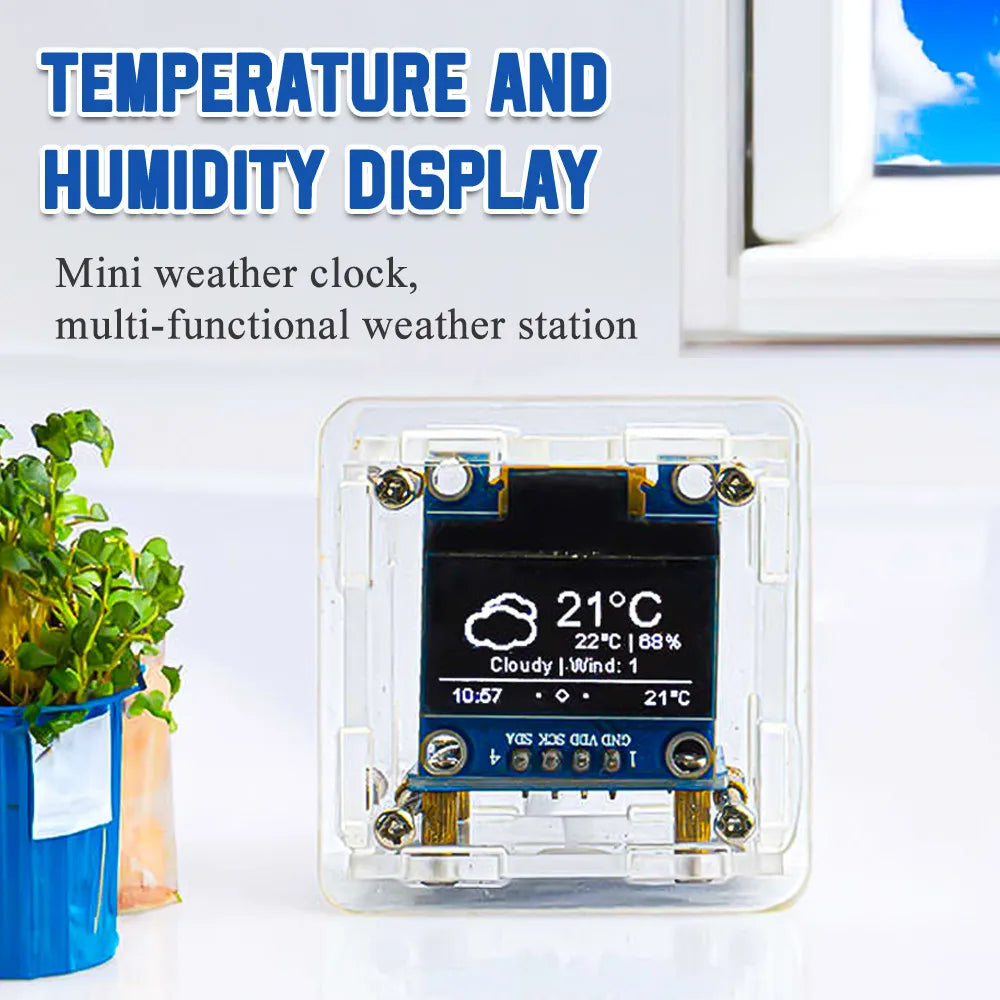 ESP8266 Mini WiFi Weather Clock DIY Kit