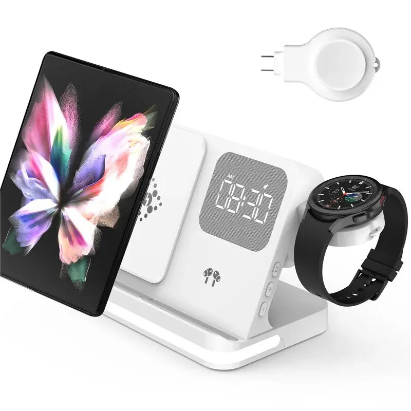 6 In 1 Wireless Charger Stand For iPhone Samsung S23 S22 Ultra Note Fold Galaxy Watch 5 4 Active Buds Fast Charging Dock Station