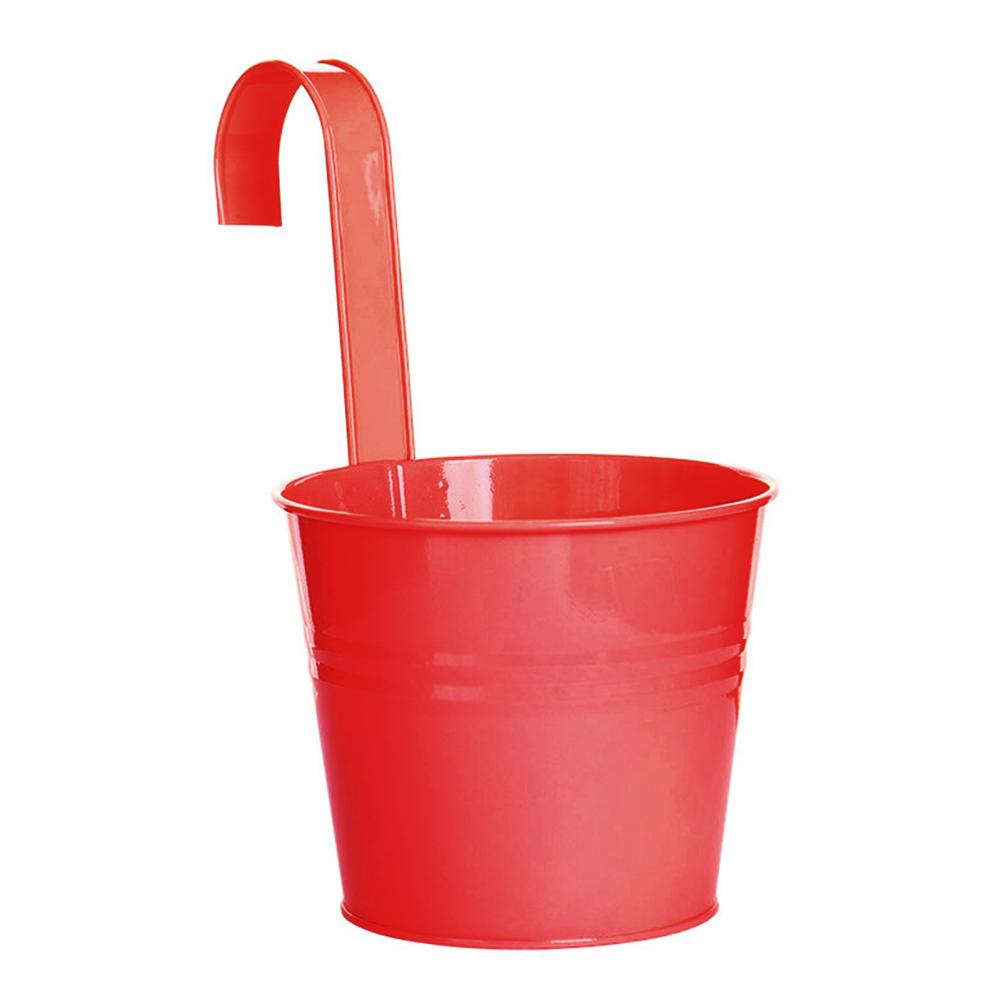 Hanging Flower Pot Natural Style Iron Metal Bucket Balcony Courtyard Home Decor Cafe Hook Wall Pot Flower Pot Garden Decoratiom