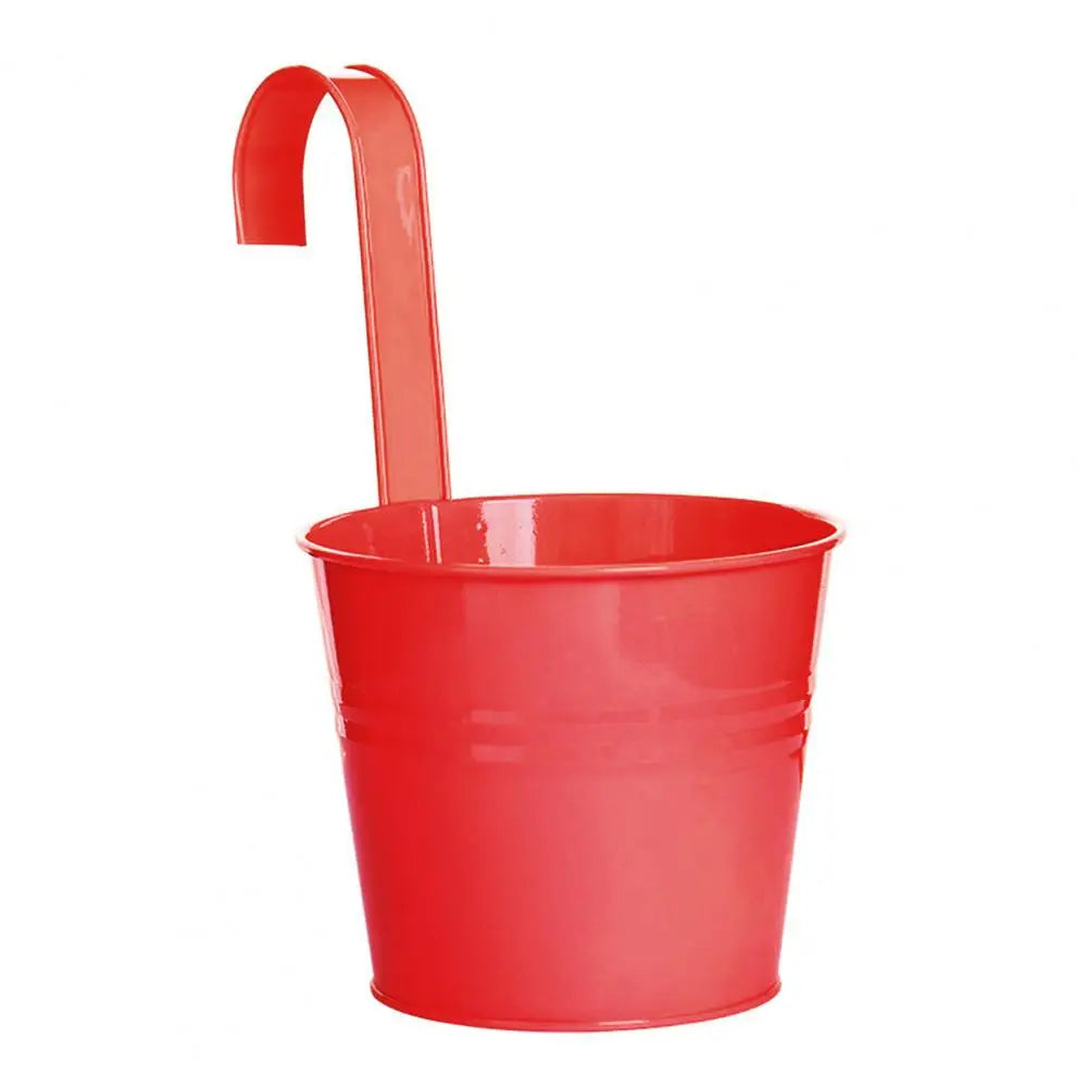 Hanging Flower Pot Natural Style Iron Metal Bucket Balcony Courtyard Home Decor Cafe Hook Wall Pot Flower Pot Garden Decoratiom