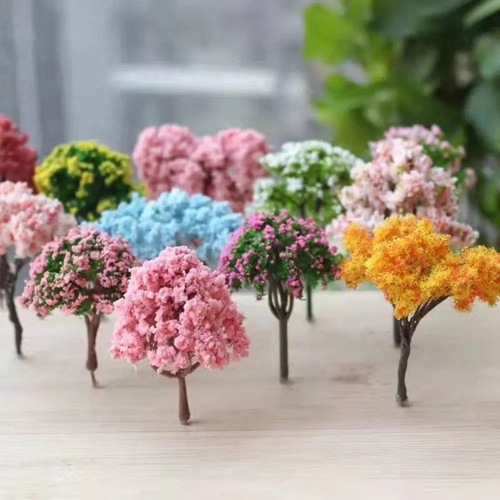 Durable Plastic Sakura Miniatures Rural Style Model Simulation Trees Landscape Vivid Micro Landscape