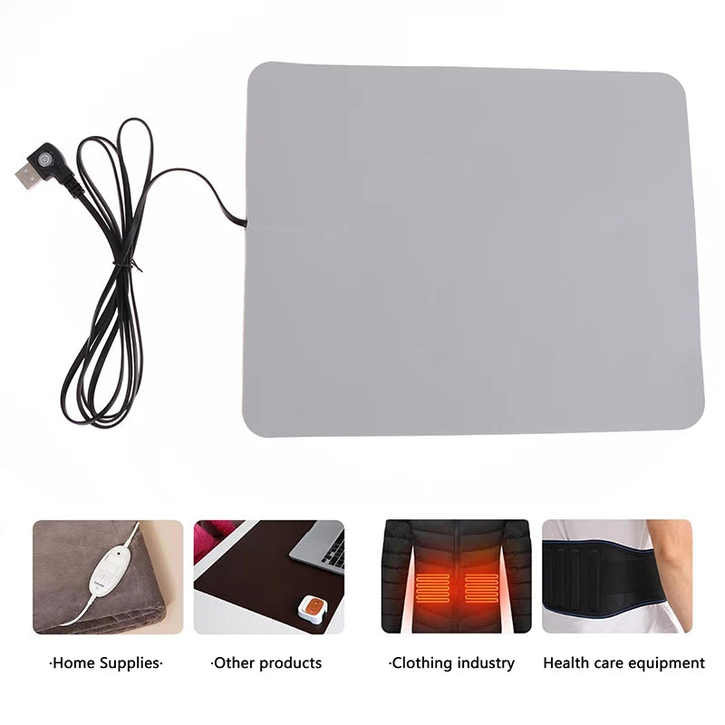USB Heating Element Film Heater For Warm Feet Hand Warmer Electric Belts Carbon Fiber Heated Pads