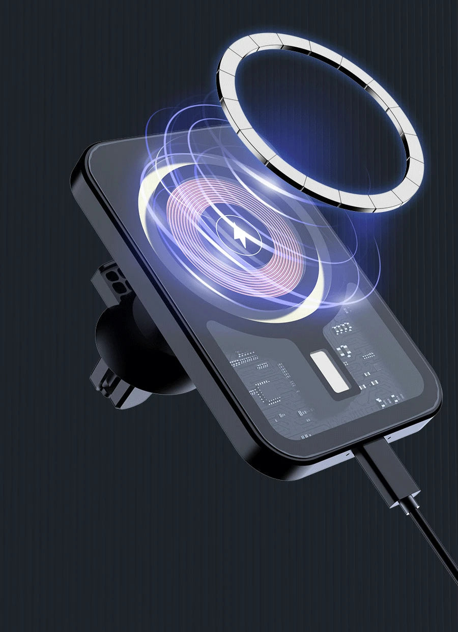 Magnetic Wireless Charger Car Air Vent Mount Phone Holder Stand Fast Charging Station For iPhone 13 14 15 16 17 Pro Max macsafe