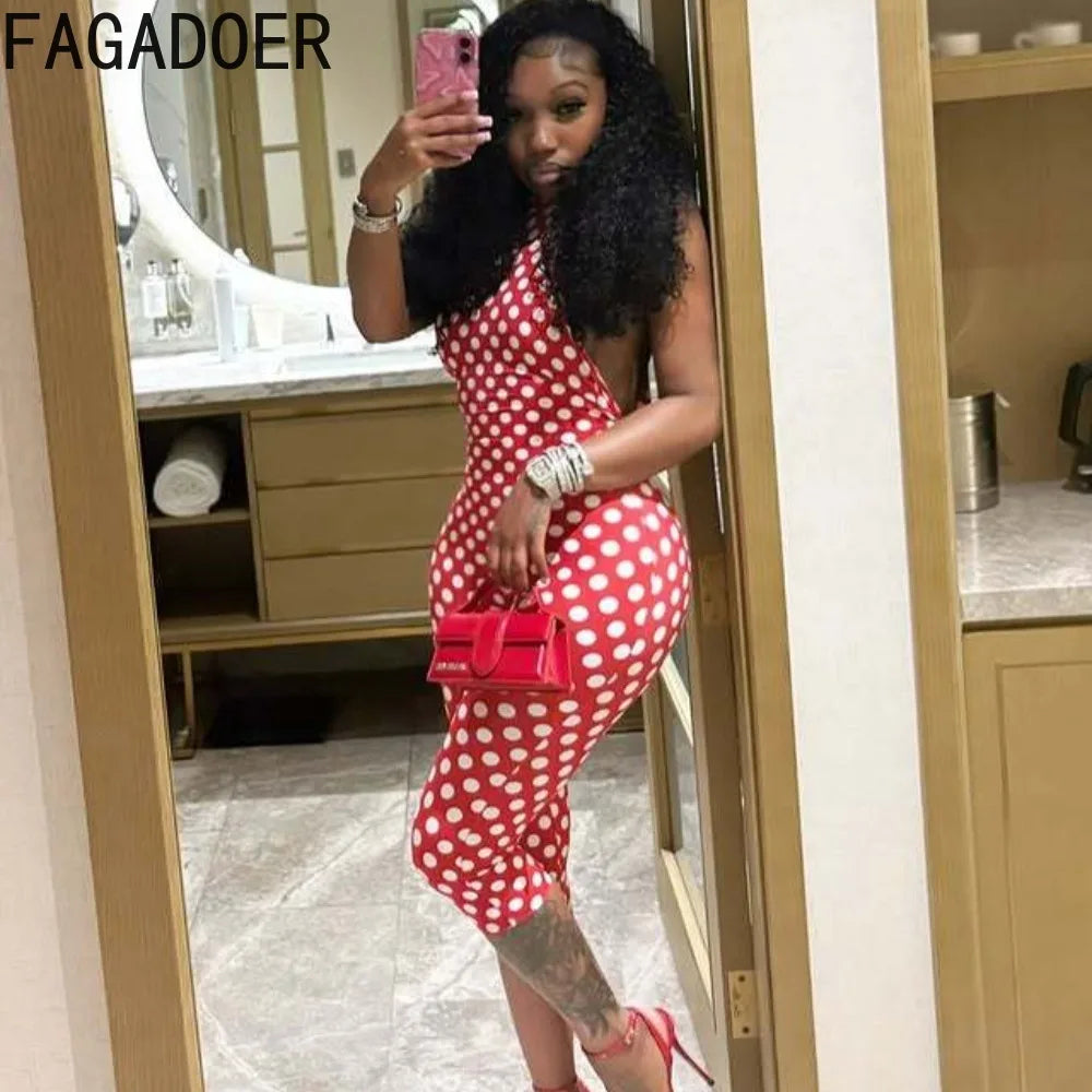 FAGADOER Fashion Colorful Print Patchwork Romper Women Hipster Bandage Backless Bodycon Jumpsuits Female Streetwear Overalls New