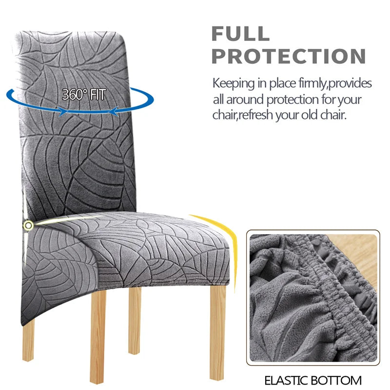 1PC Jacquard Chair Cover Stretch XL Size Long Back Chair Covers Seat Covers For Wedding Dining Room Home Kitchen Chairs