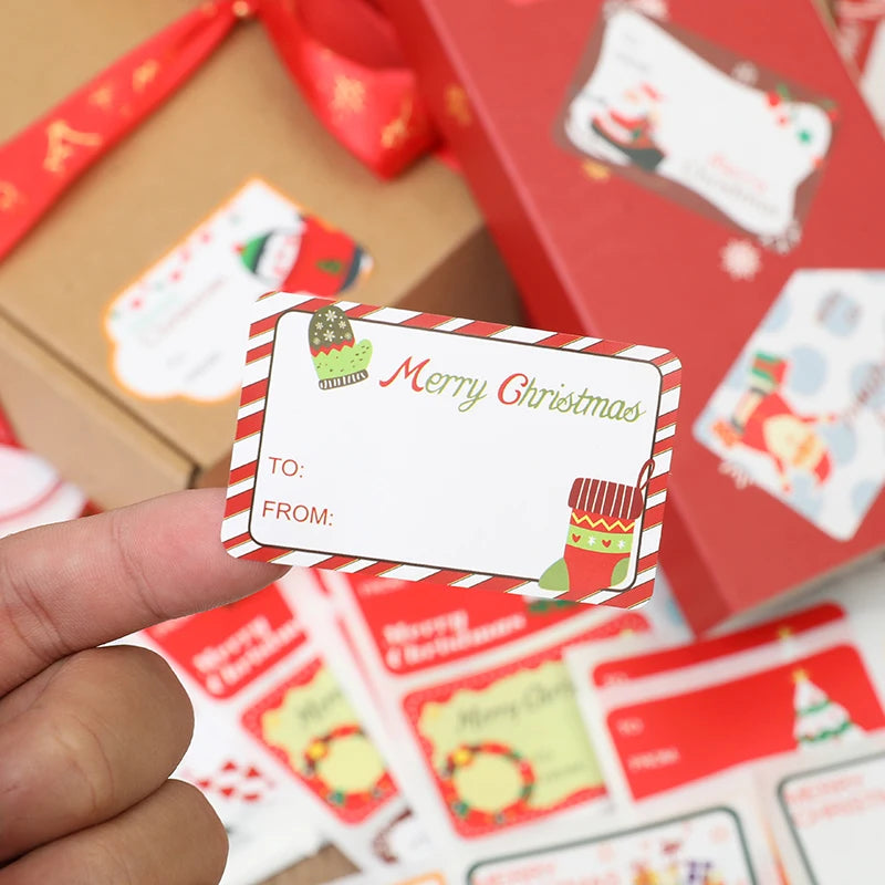 90pcs/10sheets Christmas Stickers,Writeable "To/From" Labels For Christmas Gifts,Envelope Sealing, Party Favors Decor,Diy Crafts
