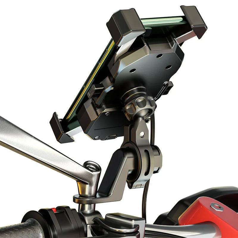 Motorcycle Mobile Phone Holder Mount with QC 3.0 USB Qi Wireless Charger for Scooter Motor Motorbike Smartphone Support Bracket