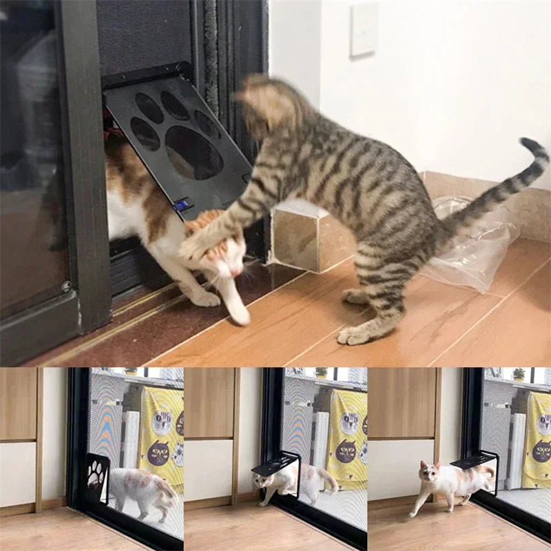 Pet Gate Cat Door Safe Lockable Magnetic Screen Outdoor Dogs Cats Window House Enter Freely Fashion Pretty Garden Easy Install