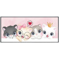 Cartoon Cat Pattern DIY Cross Stitch Complete Kits Printed Fabric Embroidery Set Cotton Thread Needlework Home Decoration