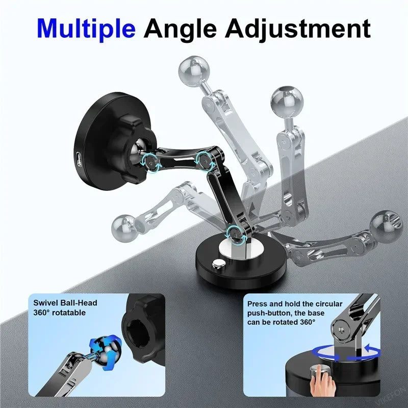 Car Magnetic Wireless Charger Adjustable Mobile Phone Holder for iPhone 15 14 13 12 Pro Max Fast Charging Easy Paste Mount Stand