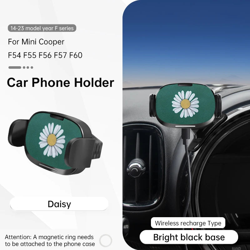 Car Phone Holder Wireless Charger For Mini Cooper F56 F55 F54 F60 F57 2014-2023 Central Control Mobile Phone Bracket Accessories
