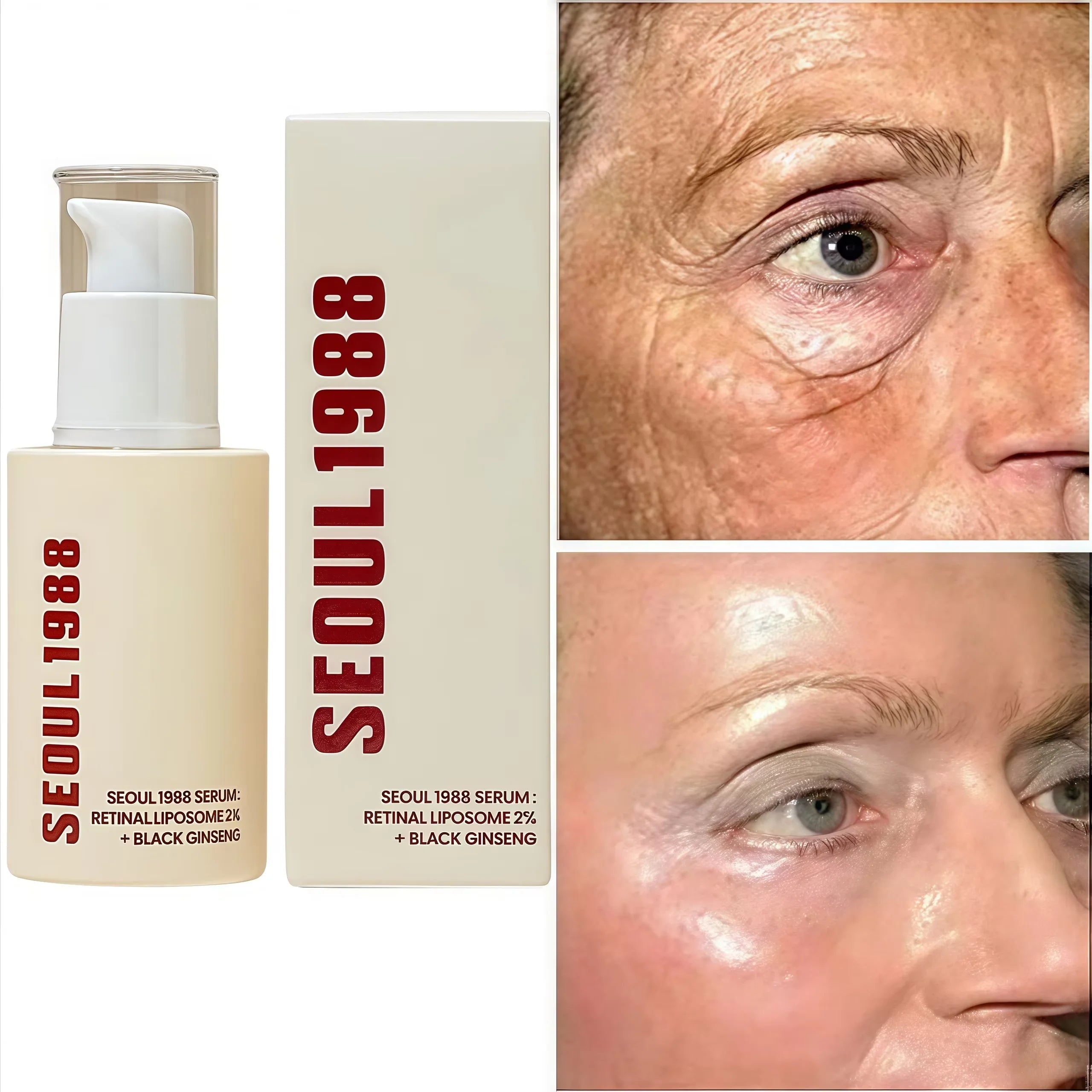Korean SEOUL 1988 Serum Black Ginseng 2%Retinal Anti Aging Wrinkle Firming Pores Brightening Nicotinamide Balancing Skin Care