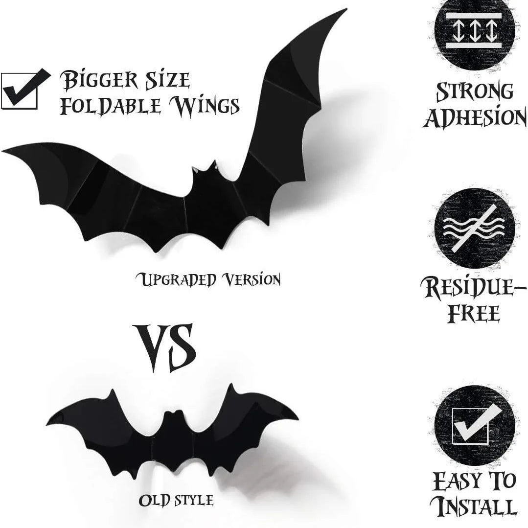 Halloween Decoration 3d Bat Wall Stickers Decoration Furniture Windows