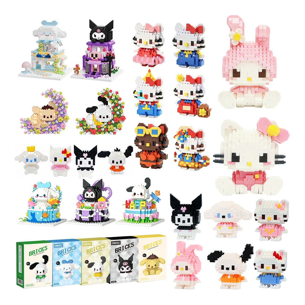 99 Style SANRIO Hello Kitty Building Blocks Cartoon Figures Kuromi