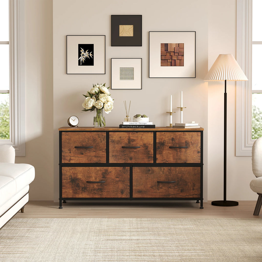 MCQ 5 Drawer Dresser for Bedroom Closet Chest Organizer