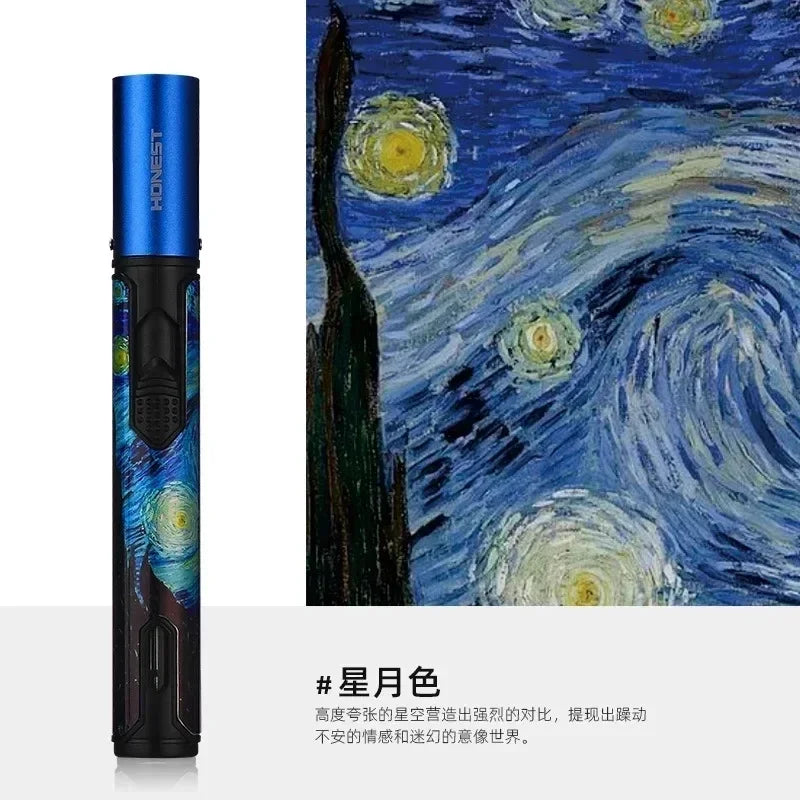 HONEST Metal Windproof Lighter Refillable Pen Torch Lighter Jet Flame Butane Lighter Kitchen BBQ Candle Camping Men's Gadget