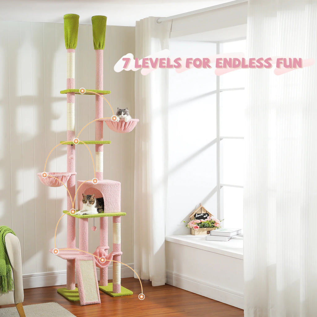 Cactus Cat Tree Floor to Ceiling Cat Tower 7