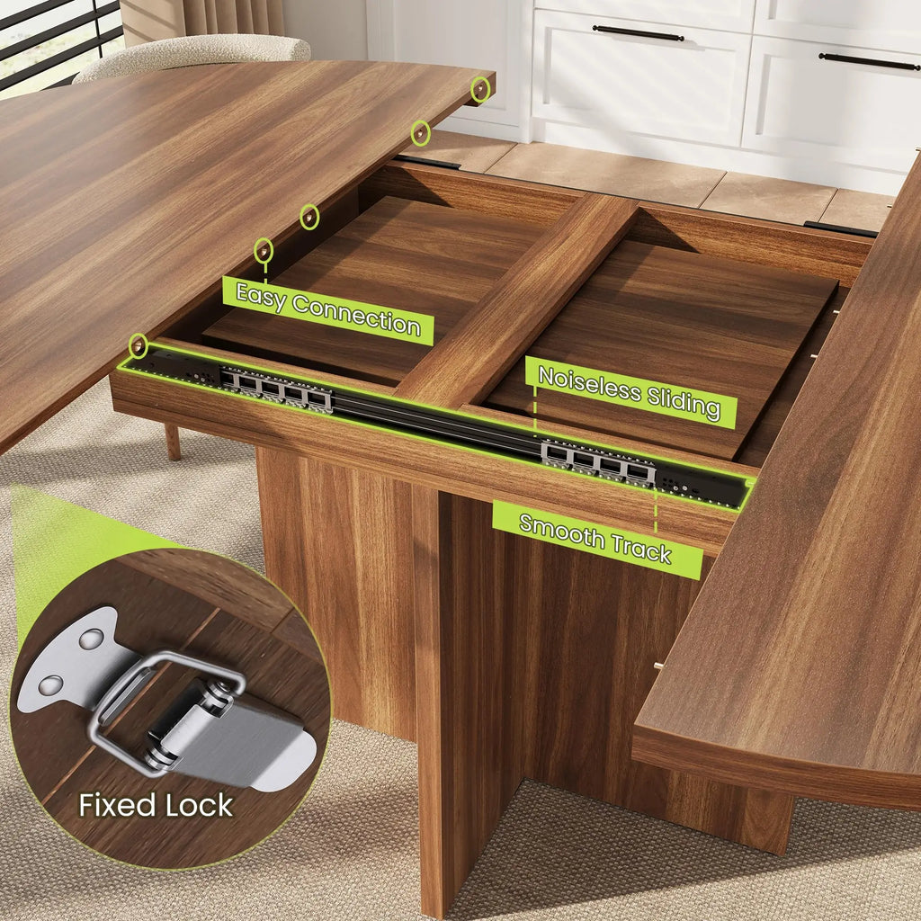 Extendable Round Dining Table, Seats 4-8