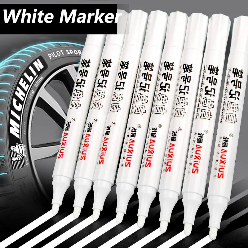 White Waterproof Oil-Based Marker Pens 2.0mm