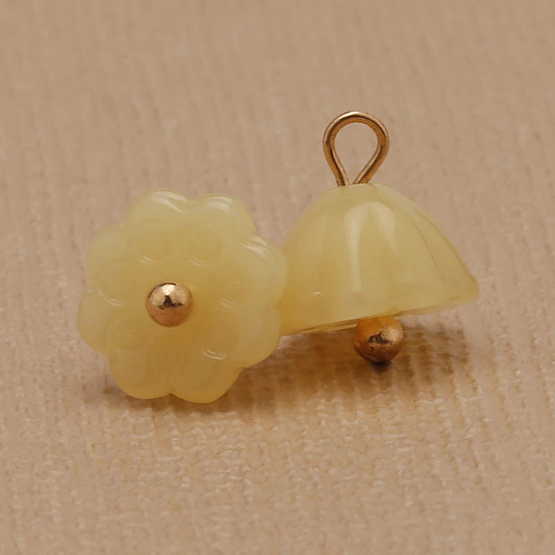 Glass Imitation Jade Mushroom Buttons Exquisite Retro Shirt Button Buckles for Cheongsam Cardigan Decor Sewing Scrapbooking