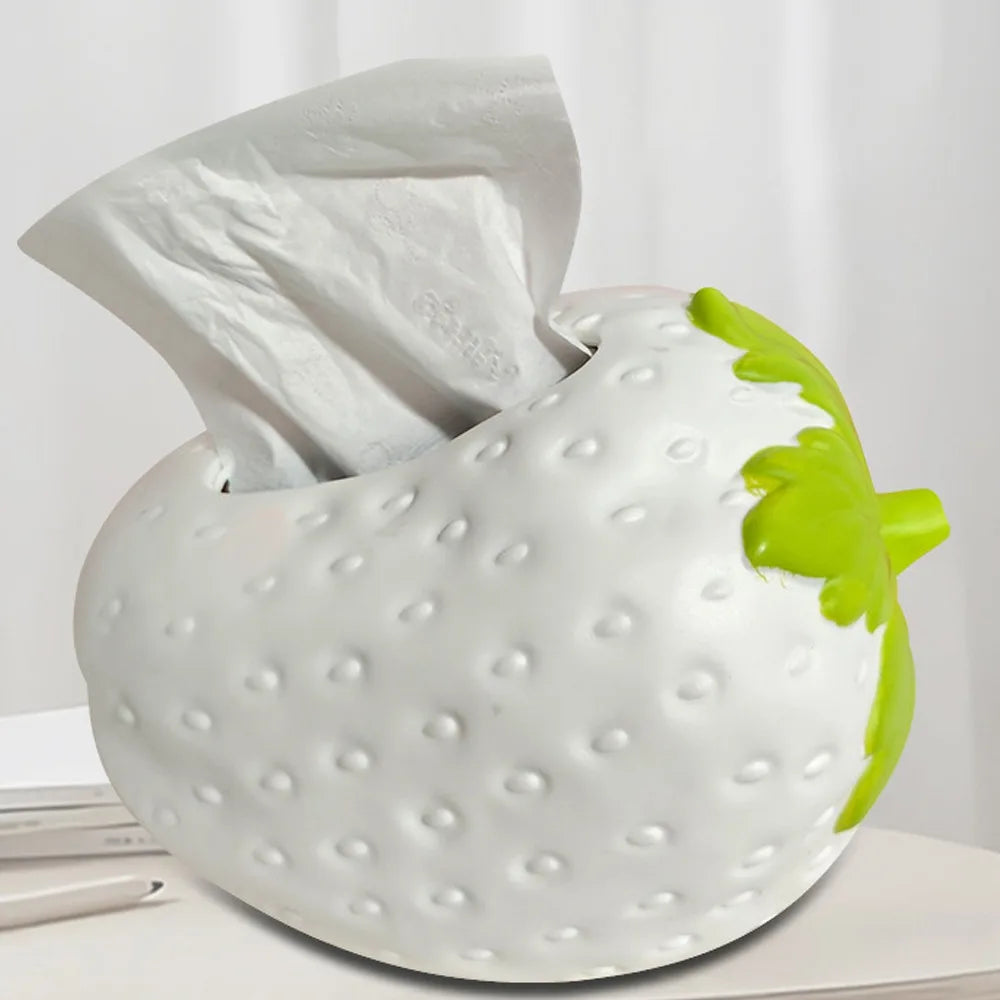 Creative Cute Strawberry Tissue Box Universal Napkins Box Plastics Paper Towel Case Bedside Table Large Capacity