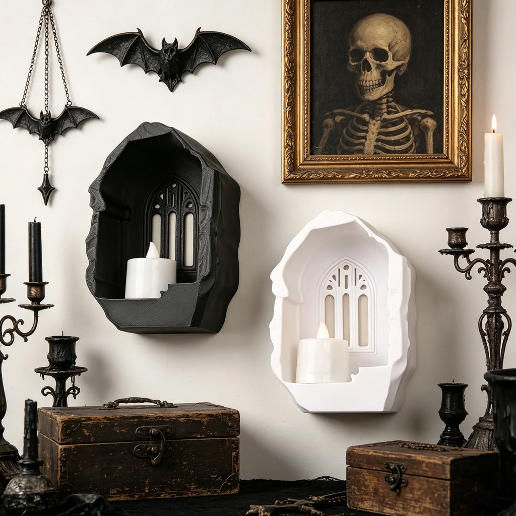 Cross-Border Gothic Church Arch Window Wall Niche Candle Holder For Dark Style Wall Decor & Candle Display Scenario