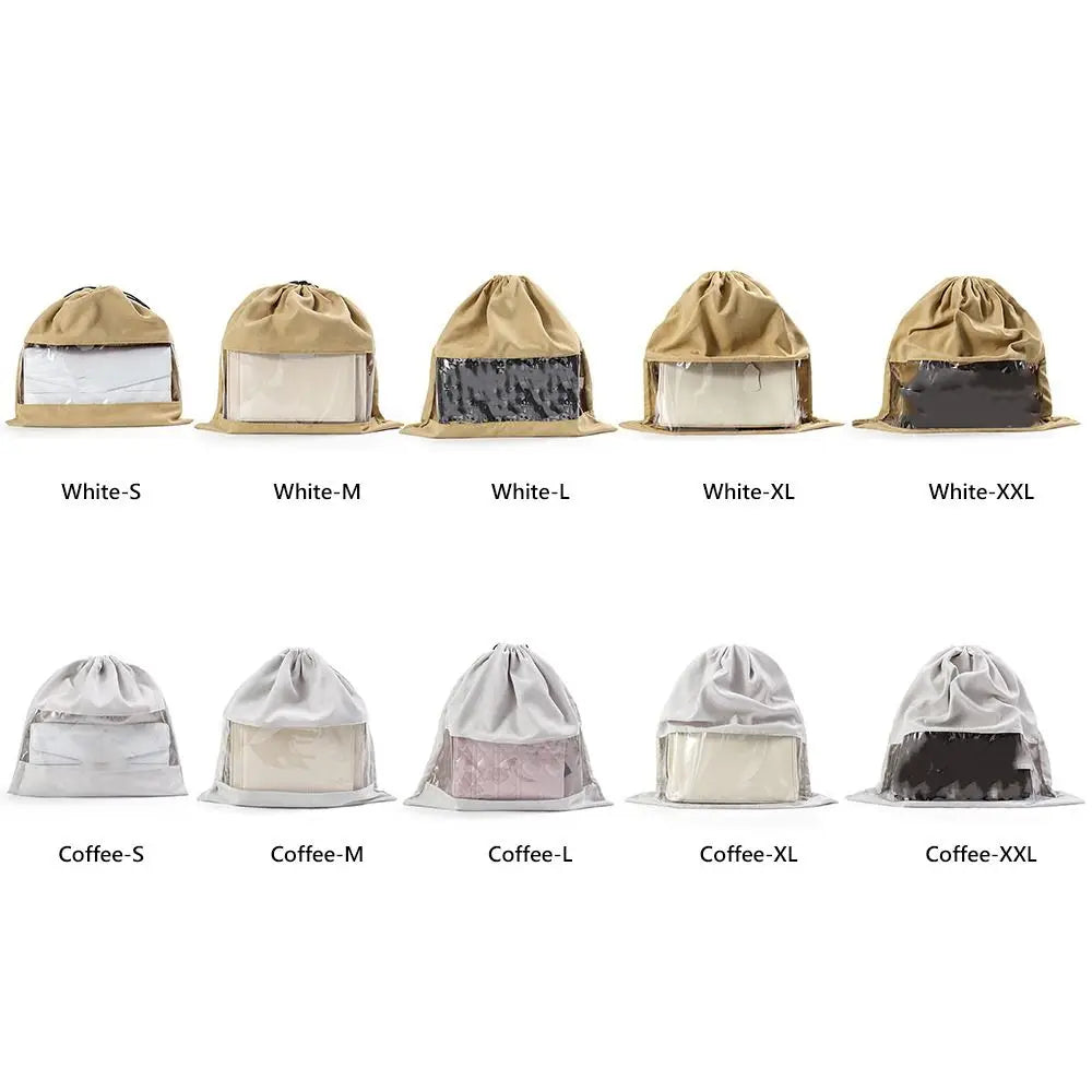 Large Capacity Dustproof Storage Bag Washable White Coffee Handbag
