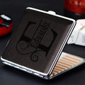 Personalized Name Leather Surface Storage Metal Cigarette Box 20pcs Cigarette Men's Smoking Accessories Waterproof Cigarette Box
