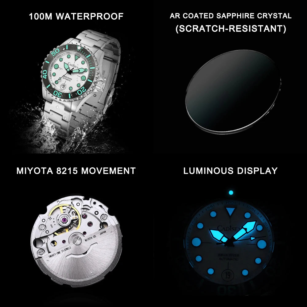 Cadisen AQUA Diver New Brand Luxury Men Watches Automatic