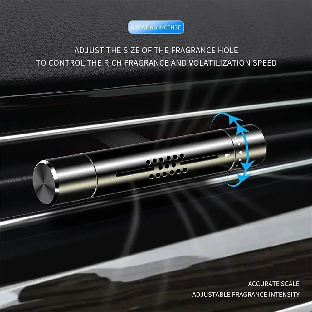 Car Fragrance Custom Vent Clip Cylindrical Essential Oil Car Diffuser Vent Clip with 1/10 Refill Sticks for Auto Office Kitchen