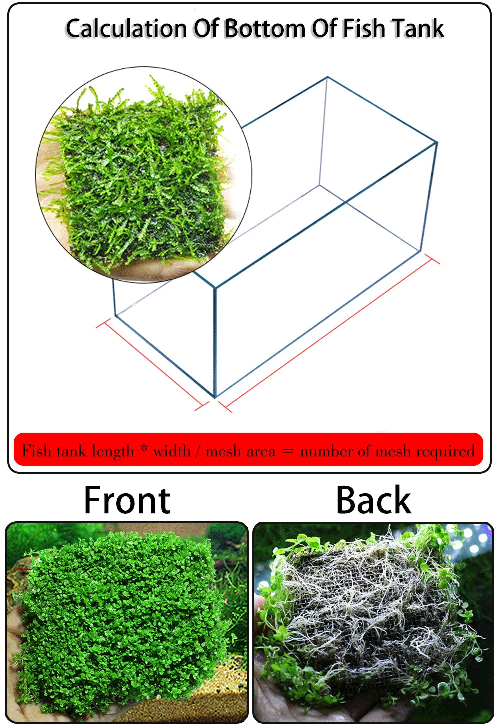 Aquarium Stainless Steel Wire Mesh Pad Aquatic Moss Plants Fixing Holder Landscaping Fish Tank Decoration Aquatic Accessories