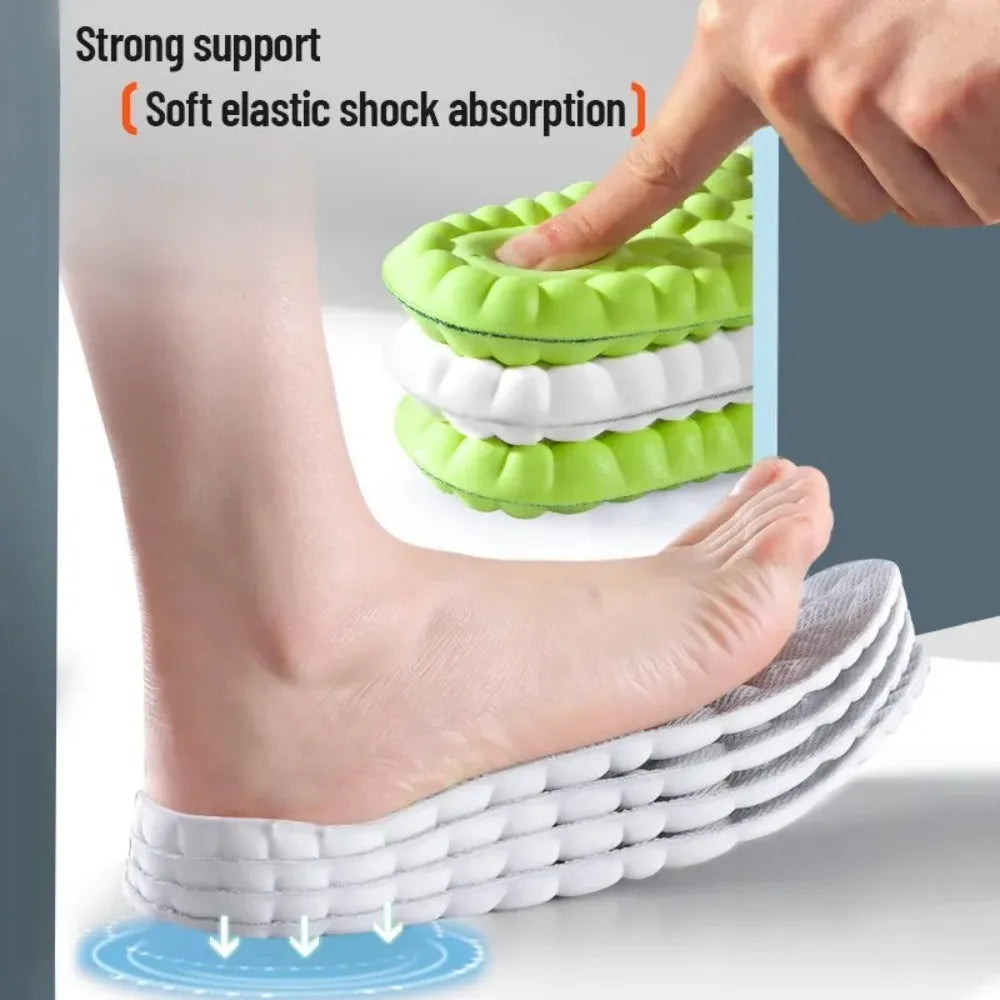 Footwear sports insoles - 4D elastic shock absorption anti-bacterial breathable insoles - foot running insoles, universal