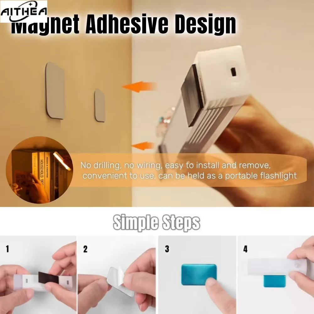 Aithea Motion Sensor LED Cabinet Light USB Rechargeable LED Under