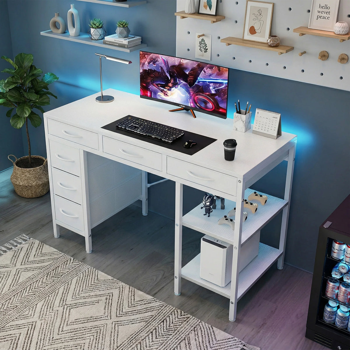 MCQ 47 Inch Office Computer Desk With 6 Fabric