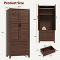 72" Tall Wooden Wardrobe Closet with 2 Drawers Adjustable