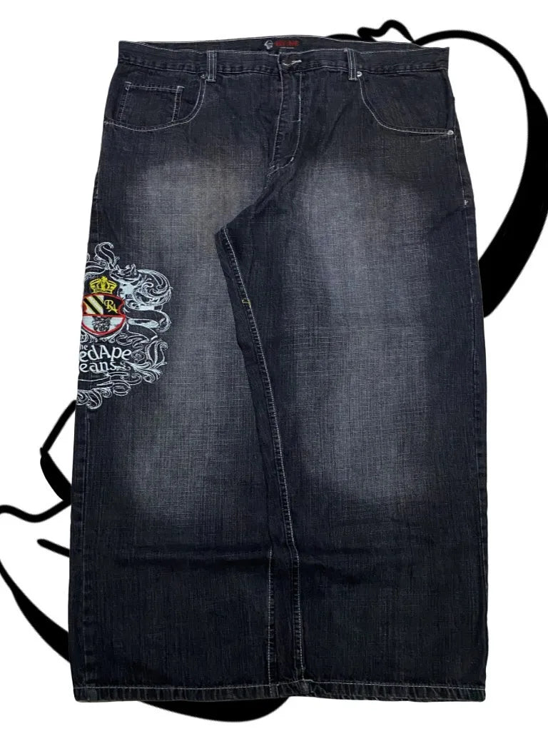 Classic Southpole Printing Letter Jeans Mens American Vintage Hole