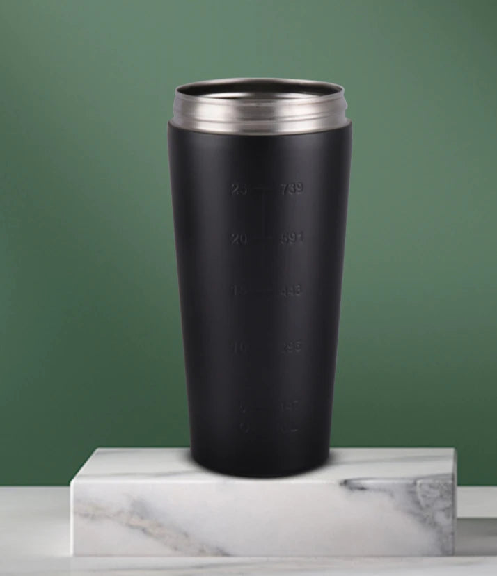 Shaker Bottle 500/750ML Stainless Steel Protein Owder Shaker Cup Clear Scale Mixer Nutrition Blender Mug Sports Gym Whey Drink