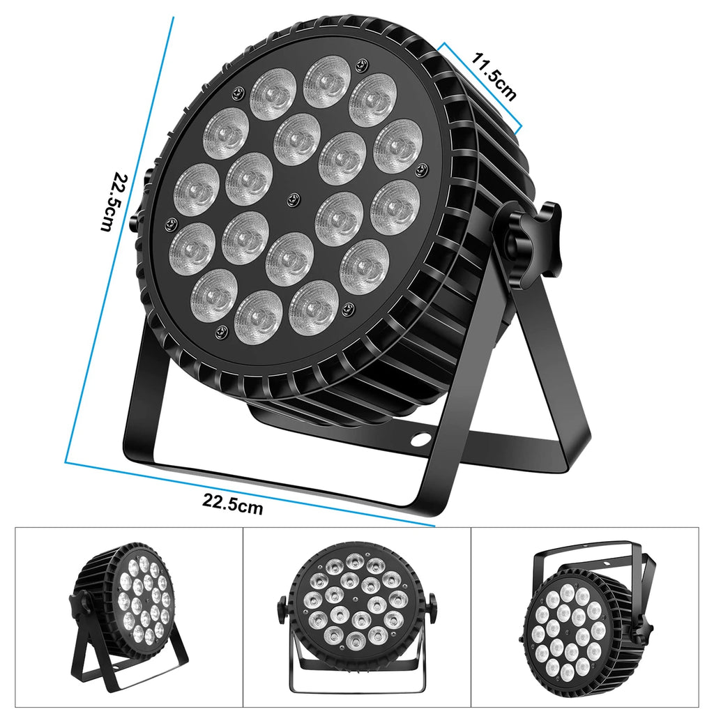 200W RGBW LED Par Stage Lights, 2-Pack