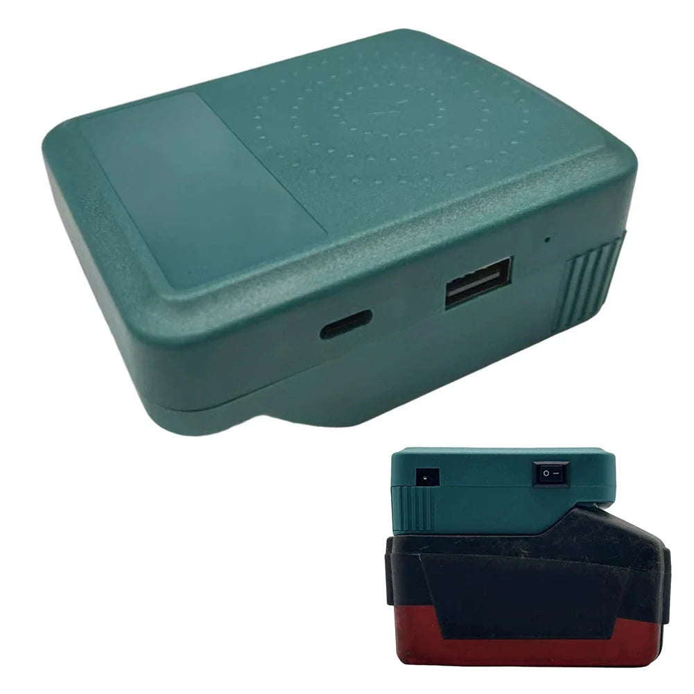 1-Pack Mobile Wireless Charger Adapter For Metabo 18V Li-ion Battery BS18LT, USB-QC 2.0/3.0 Type-C PD 2.0/3.0, 18W-20W