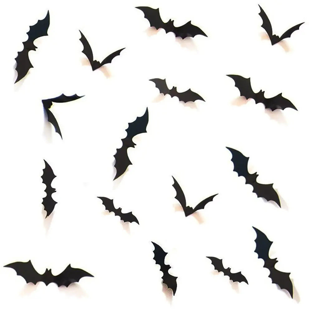 Pack 3D Halloween Hanging Bats Wall Stickers DIY Bat