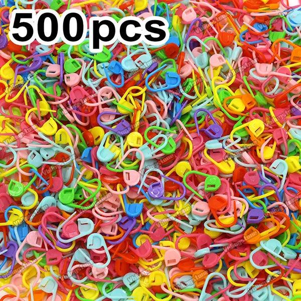 100pcs Mix Colors Knitting Stitch Markers Plastic Resin Small Needle Clip Crochet Locking Sewing Tools DIY Craft