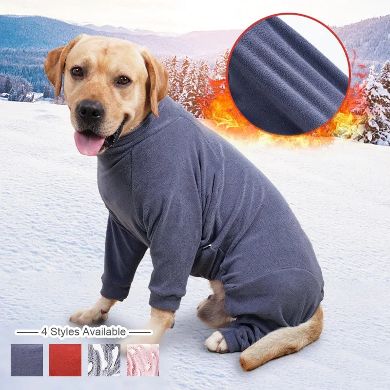 Xs-3XL Winter Pet Dog Clothes Dogs Sweatshirt Warm Flannel Dog Pajamas Padded Clothes for Medium Large Dogs Labrador Clothing
