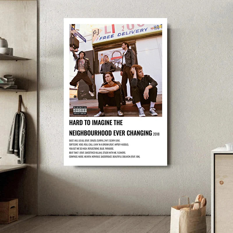 Vintage The Neighbourhood Wiped Out Album Music Cover Minimalist  Art Poster Canvas Painting Wall Prints Picture Room Home Decor