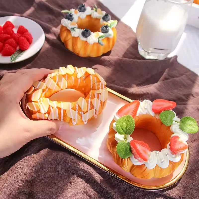 Simulation Fruit Cake Fake Food Model Decoration Bread Baking Photography Props Ornaments Window Display Home Decor
