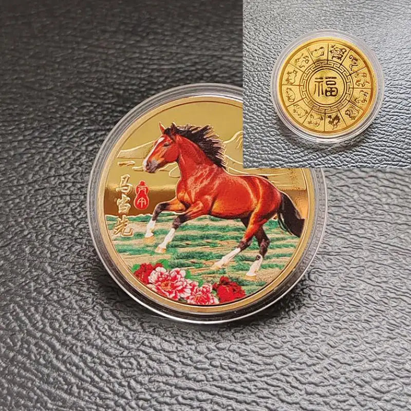 1PC  Metal Collection 2026 New Year Souvenir 40mm Chinese Coins Lucky Animal Horse Collectible Coins